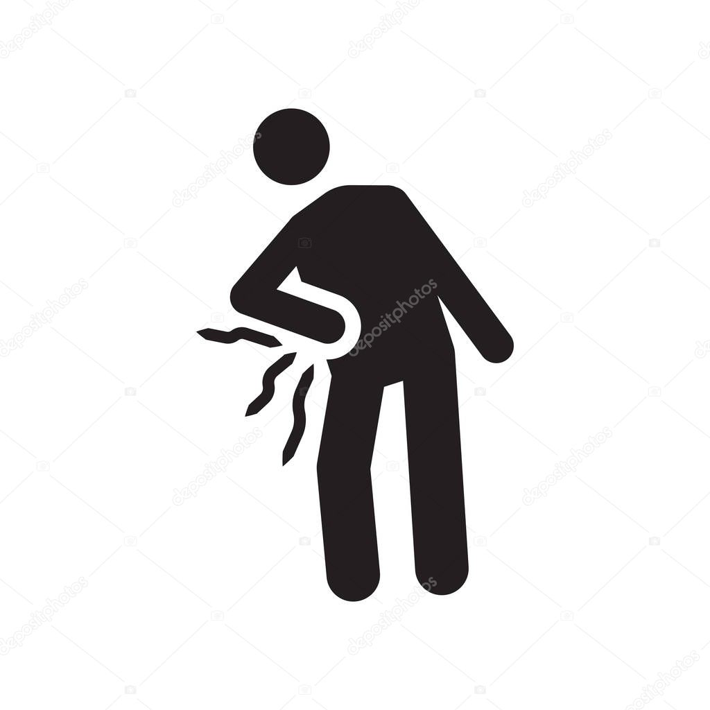 Pain icon vector isolated on white background for your web and mobile app design, Pain logo concept
