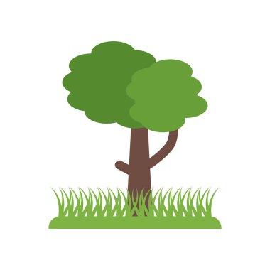 Ağaç simge vektör işareti ve beyaz arka plan üzerinde T izole sembolü