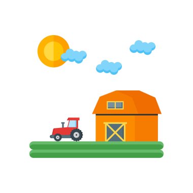 Ahır simge vektör işareti ve beyaz arka plan üzerinde izole sembolü