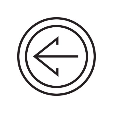 sol ok simge vektör işareti ve üzerinde beyaz backgro izole sembolü