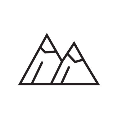 Dağlar simge vektör işareti ve üzerinde beyaz backgrou izole sembolü