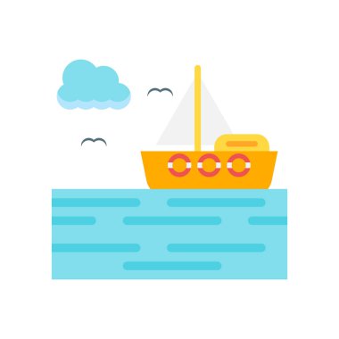 Deniz simge vektör işareti ve beyaz arka plan üzerinde izole sembolü