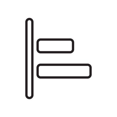 Yatay hizalama simge vektör işareti ve WHI üzerinde izole sembolü