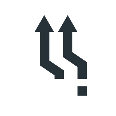 Ok simge vektör işareti ve üzerinde beyaz adam izole sembolü