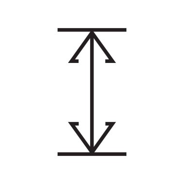 Simge vektör işareti ve beyaz arka plan üzerinde izole sembolü yeniden boyutlandırma,