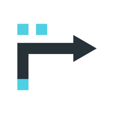 Sağ ok simge vektör işareti ve üzerinde beyaz backgr izole sembolü