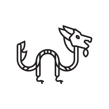 Dragon simge vektör işareti ve beyaz arka plan üzerinde izole sembolü