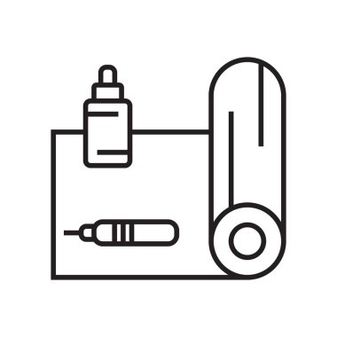 Dövme makinesi simge vektör işareti ve üzerinde beyaz bac izole sembolü