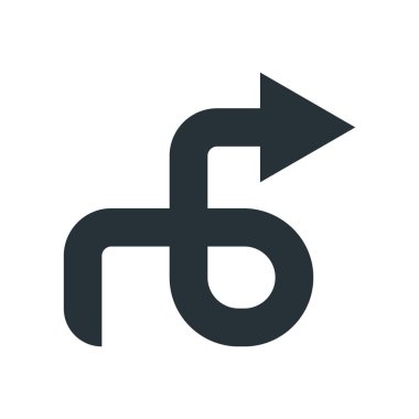 Sağ ok simge vektör işareti ve üzerinde beyaz backgr izole sembolü