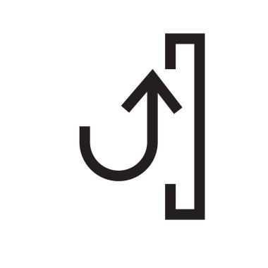 Ok simge vektör işareti ve üzerinde beyaz adam izole sembolü