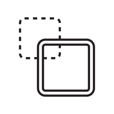 Simge vektör işareti ve beyaz arka plan üzerinde izole sembolü örtüşme