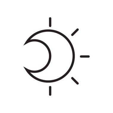 Parlaklık simge vektör işareti ve üzerinde beyaz backgro izole sembolü