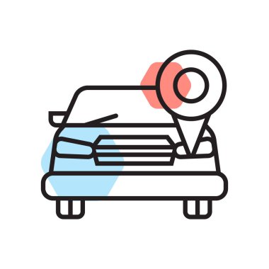 Araba simge vektör işareti ve beyaz arka plan üzerinde Ca izole sembolü