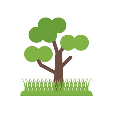 Ağaç simge vektör işareti ve beyaz arka plan üzerinde T izole sembolü