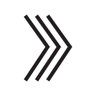 Sağ ok simge vektör işareti ve üzerinde beyaz backgr izole sembolü