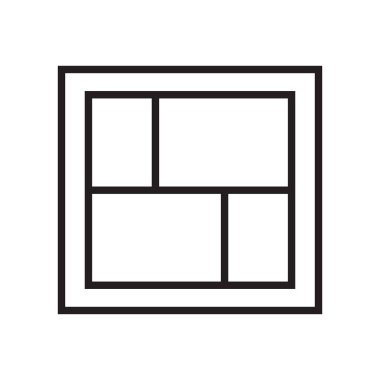 Düzen simge vektör işareti ve beyaz arka plan üzerinde izole sembolü,