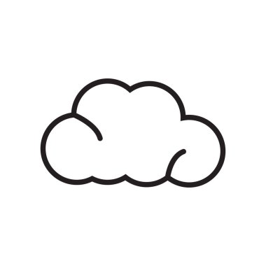 Bulut simge vektör işareti ve beyaz arka plan üzerinde izole sembolü, 