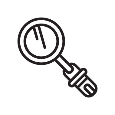 Büyüteç simgesini vektör işareti ve beyaz arka plan üzerinde izole sembolü, 