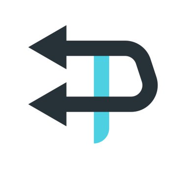 sol ok simge vektör işareti ve üzerinde beyaz backgro izole sembolü