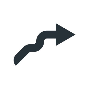 Sağ ok simge vektör işareti ve üzerinde beyaz backgr izole sembolü