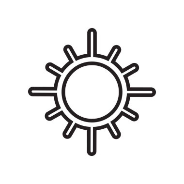 Paz simge vektör üye ve beyaz arka plan üzerinde güneş logo kavramı izole sembolü