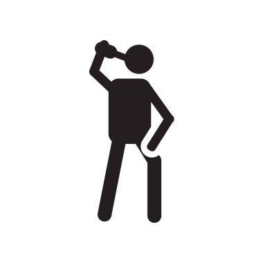 Simge vektör işareti ve sembolü beyaz adam izole içme