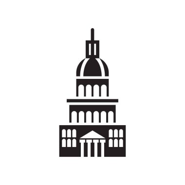 Capitol simge vektör işareti ve beyaz arka plan üzerinde izole sembolü