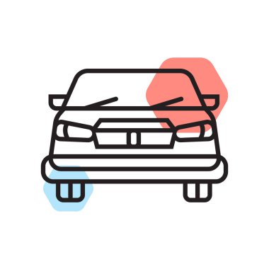 Araba simge vektör işareti ve beyaz arka plan üzerinde Ca izole sembolü