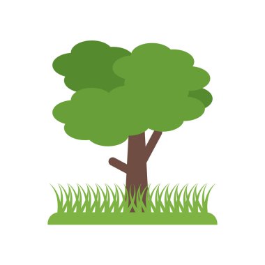 Ağaç simge vektör işareti ve beyaz arka plan üzerinde T izole sembolü