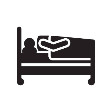 Hastaneye yatış simge vektör işareti ve beyaz arka plan üzerinde hastaneye yatış logo kavramı simge izole sembolü