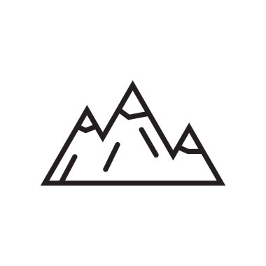 Dağlar simge vektör işareti ve üzerinde beyaz backgrou izole sembolü