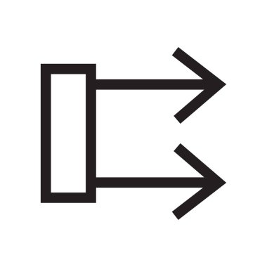 Sağ ok simge vektör işareti ve üzerinde beyaz backgr izole sembolü