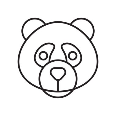 Panda simge vektör işareti ve beyaz arka plan üzerinde izole sembolü