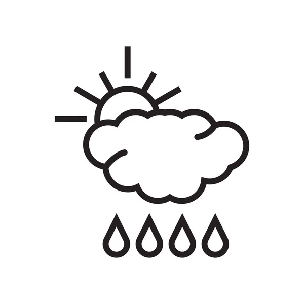 Icône de pluie signe vectoriel et symbole isolé sur fond blanc, concept de logo de pluie — Image vectorielle