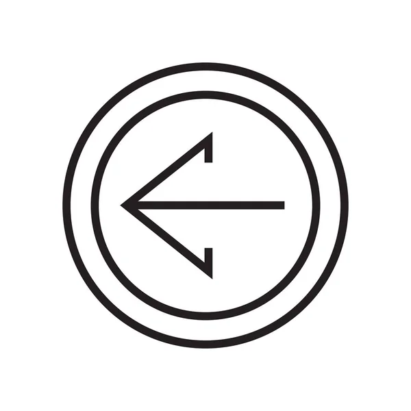 Flecha izquierda icono signo vectorial y símbolo aislado en blanco backgro — Vector de stock