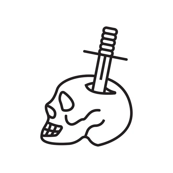 Знак вектора и символ "Череп и кинжал", изолированный на белом b — стоковый вектор