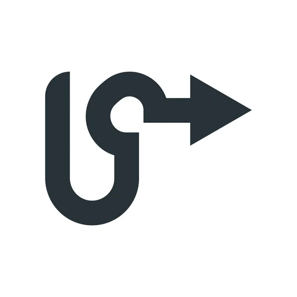 Flecha derecha icono signo vectorial y símbolo aislado en blanco backgr — Vector de stock