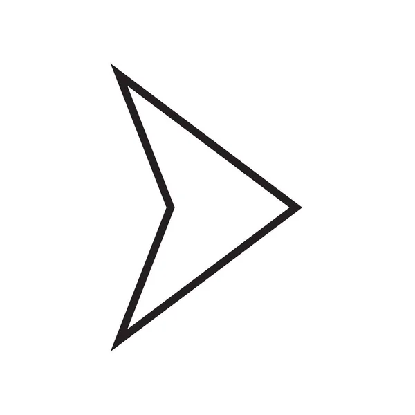 Juiste pijl pictogram vector teken en symbool geïsoleerd op witte backgr — Stockvector