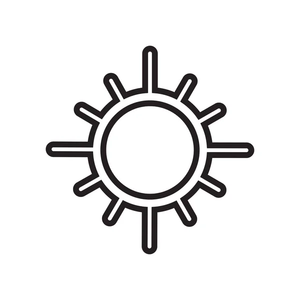 Icône solaire signe vectoriel et symbole isolé sur fond blanc, concept de logo Sun — Image vectorielle