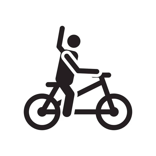 Bicicleta icono signo vectorial y símbolo aislado sobre fondo blanco — Vector de stock