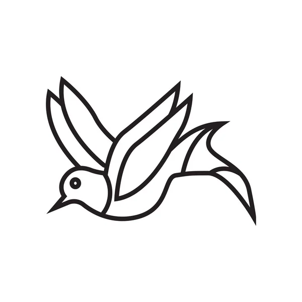Знак вектора птицы и символ на белом фоне, В — стоковый вектор