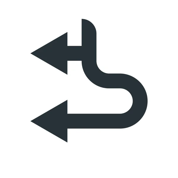 Icône flèche gauche signe vectoriel et symbole isolé sur fond blanc — Image vectorielle
