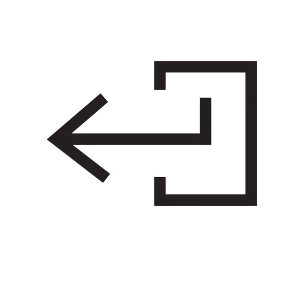 Balra nyíl ikon vektor jel és szimbólum elszigetelt fehér backgro — Stock Vector
