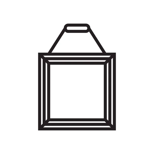 Ícone de quadro vetor sinal e símbolo isolado no fundo branco , —  Vetores de Stock