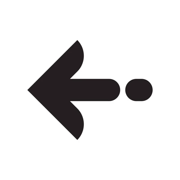Sol ok simge vektör işareti ve üzerinde beyaz backgro izole sembolü — Stok Vektör