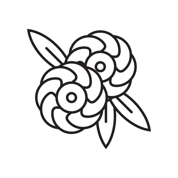 Flores icono signo vectorial y símbolo aislado sobre fondo blanco — Vector de stock