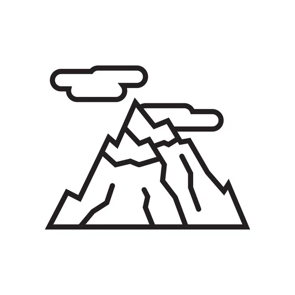 Ícone de montanha vetor sinal e símbolo isolado no backgroun branco — Vetor de Stock