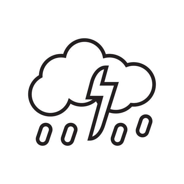 Tempestade ícone vetor sinal e símbolo isolado no fundo branco, conceito logotipo Tempestade —  Vetores de Stock
