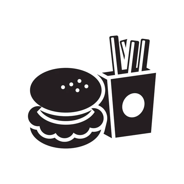 Fastfood pictogram vector teken en symbool op witte CHTERGRO geïsoleerd — Stockvector