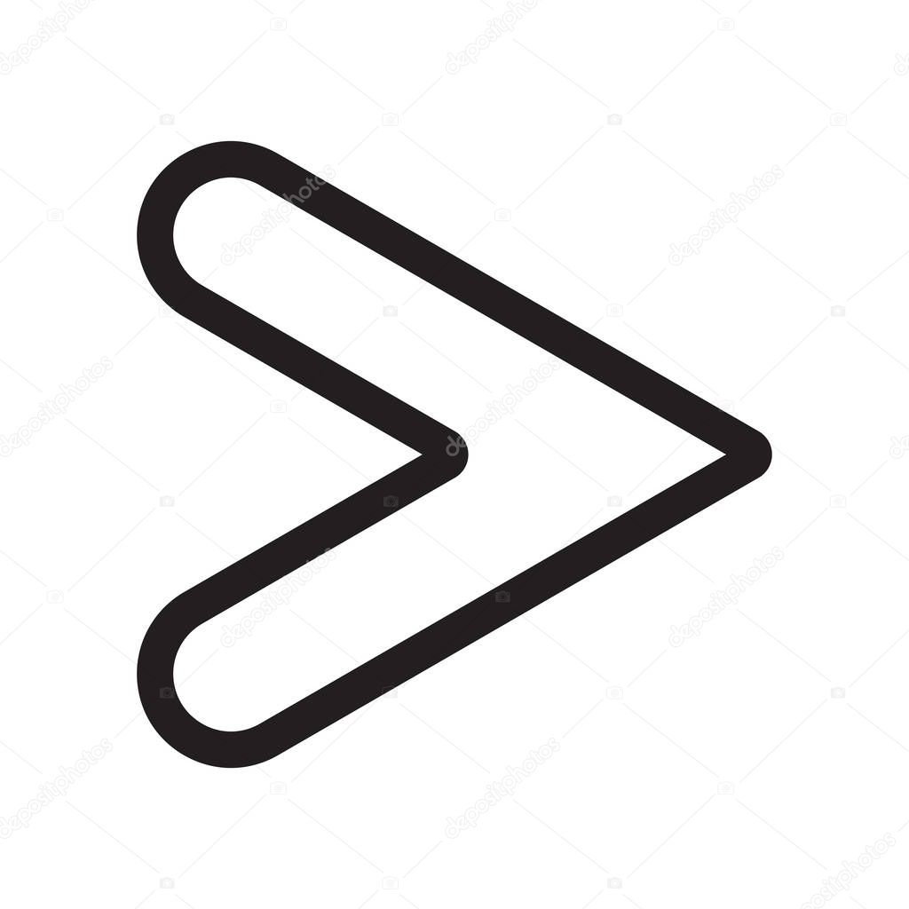 Is greater than sign icon vector isolated on white background for your web and mobile app design, Is greater than sign logo concept